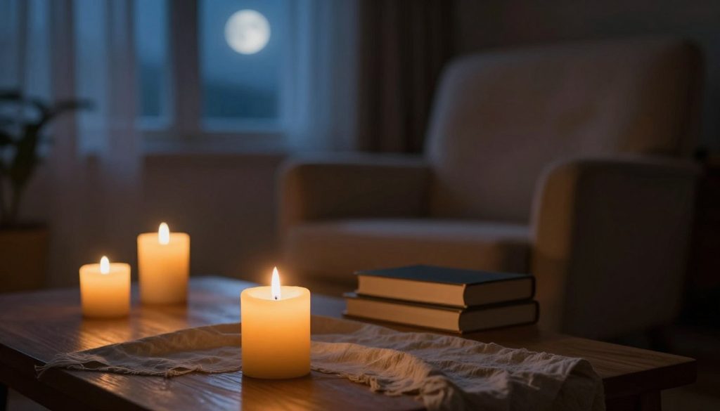 intimate lighting in a low light room