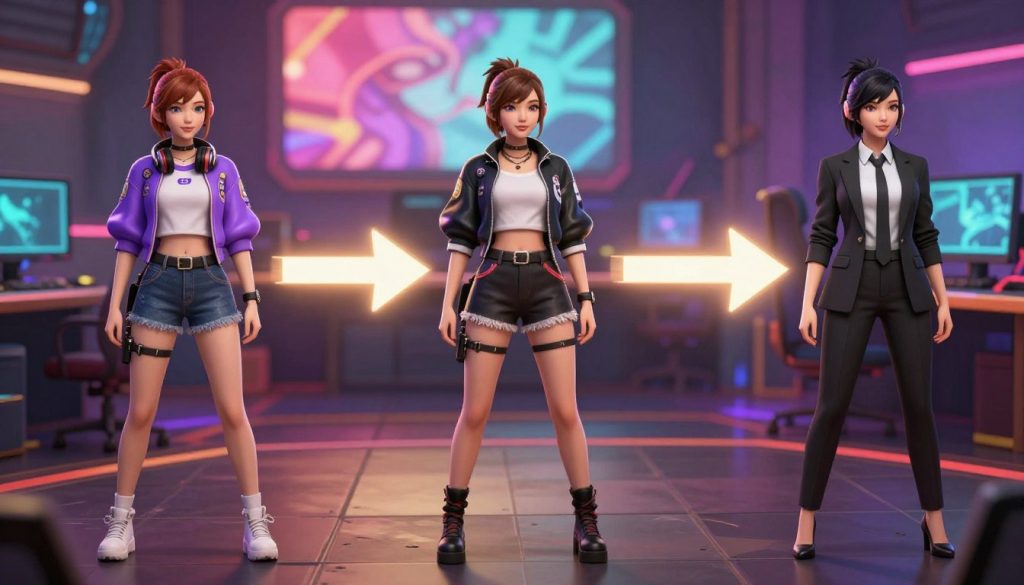 pokimane ai wardrobe transitions